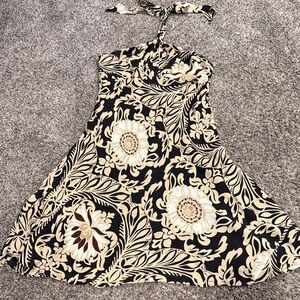 Ann Taylor Black and Cream Strapless Dress